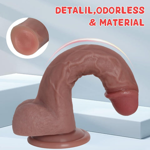 A 🍑 Realistic Silicone Dildo 8 inch 💦 | Strong Suction Cup 🔒 Hands-Free G-Spot & Anal Play 🌟 Body-Safe Adult Toy for Women & Couples ❤️