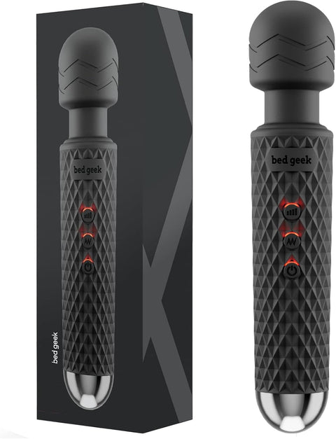 💜 **Bed Geek Handheld Cordless Wand Massager 🔋✨ | Waterproof 💦 USB Rechargeable ⚡ 20 Modes • 8 Speeds • Skin-Soft Silicone 😍 Ultimate Relaxation Tool**