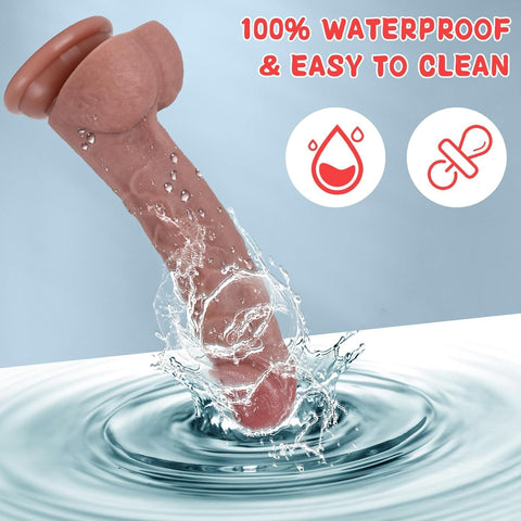 A 🍑 Realistic Silicone Dildo 8 inch 💦 | Strong Suction Cup 🔒 Hands-Free G-Spot & Anal Play 🌟 Body-Safe Adult Toy for Women & Couples ❤️