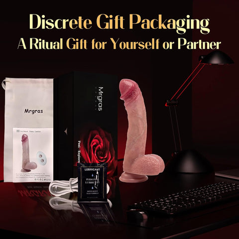 Thrusting Dildo Vibrator, 3 Pulsation Thrusting & 5 Vibration Mode 8.5 Inch Realistic Dildo Penis for Clitoral G Spot Anal Stimulate