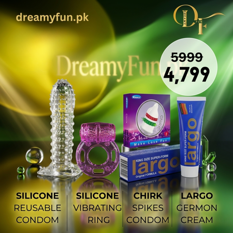 💖 Largo Cream + Chirk Condom + Vibrating Ring + Crystal Condom 💖