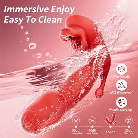 3-in-1🌹 Rose Clitoral Stimulator Thrusting Vibrator 🌹 Imported Design