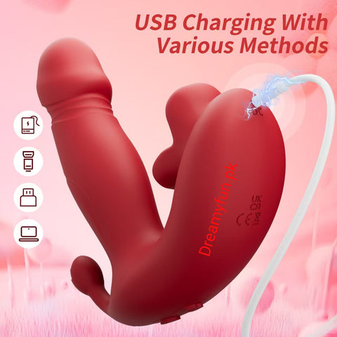 3-in-1🌹 Rose Clitoral Stimulator Thrusting Vibrator 🌹 Imported Design