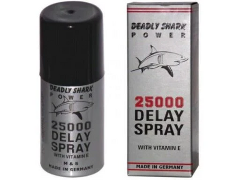 Deadly Shark Power 25000 🦈⏳ Long Time Delay Spray – Boost Stamina & Prolong Pleasure! 🔥💪