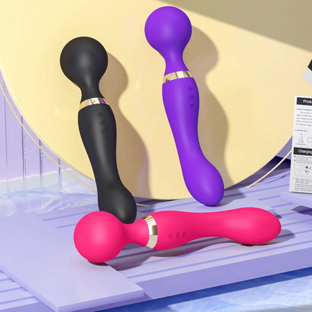 Double-Ended 2-in-1 Wand Vibrator , Dual Pleasure & Ultimate Relaxation!